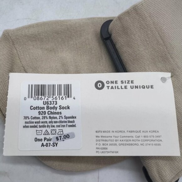 3 Pairs HUE Beige Cotton Body Sock One Size Socks U6373 - Picture 3 of 4